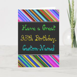 Cartão Diversão, Colorida, Whimsical 95th Birthday Card