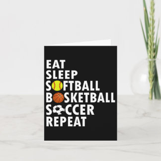 Cartão Diversão Coma Dormir Suave Bysketbyll Soccer Men B