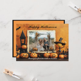Cartão Diversão da Família de Pumpkin Halloween