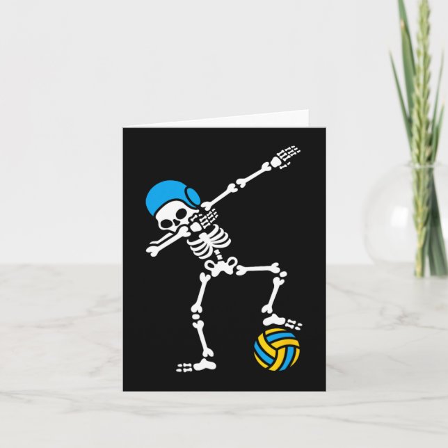 Cartão Diversão Dab dabbing skeleton Água polo natação Ha (Frente)