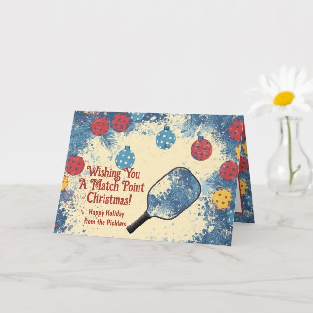 Cartão Diversão de Feriado de Pickleball! (Planta pequena)