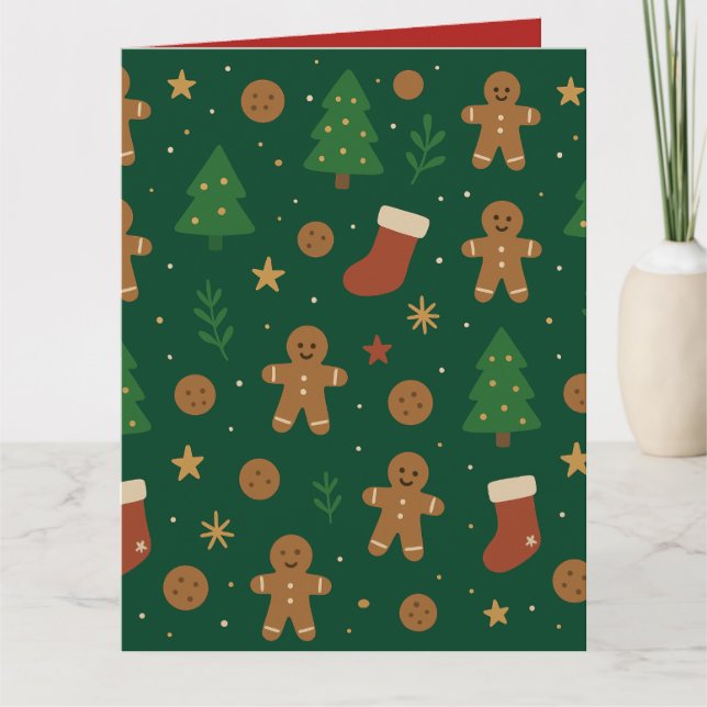 Cartão Diversão de Natal com Pão de Mel (Frente)