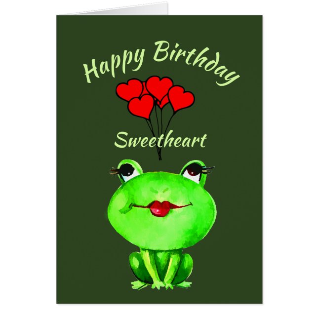 Cartão Diversão do Sapo de aniversário do Pun Encontre-o (Frente)