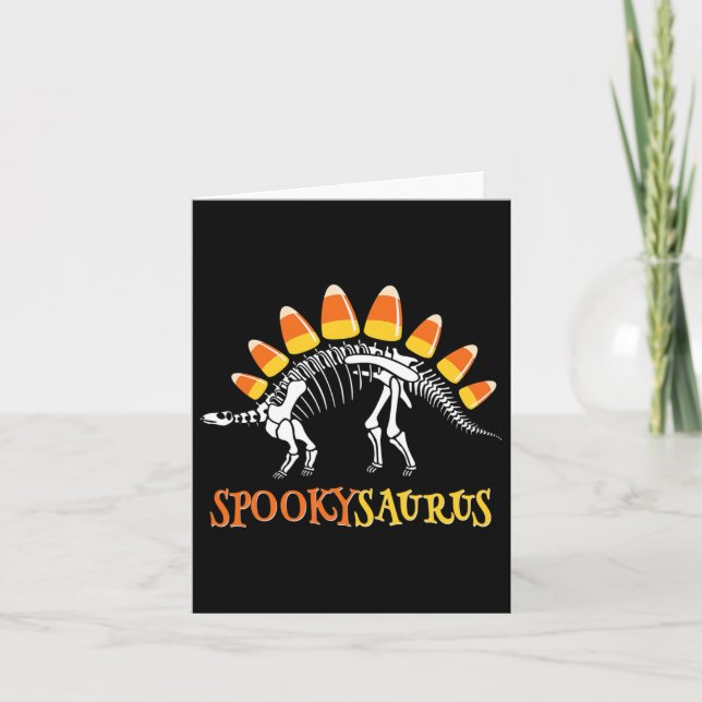 Cartão Diversão do Spookysaurus Candy Corn Dinossaur Hall (Frente)