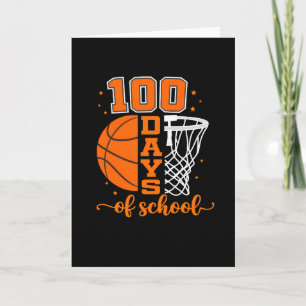 Cartão Diversão Esportiva de Basquete de 100 Dias de Esco