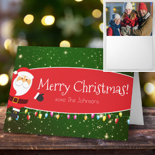 Cartão Diversão Feliz Papais noeis de Natal Sobrenome Ve
