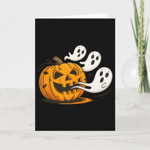 Cartão Diversão no Halloween Abóbora Fofa Assustadora Gam