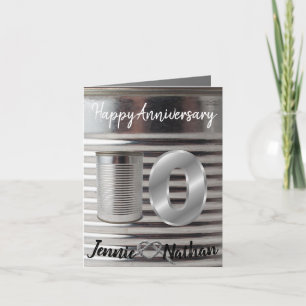 Cartão Diversão Personalizada 10º Aniversário de Casament