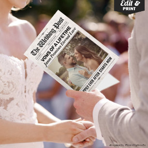 Cartão Diversão Personalizada Voos de Casamento Jornais V