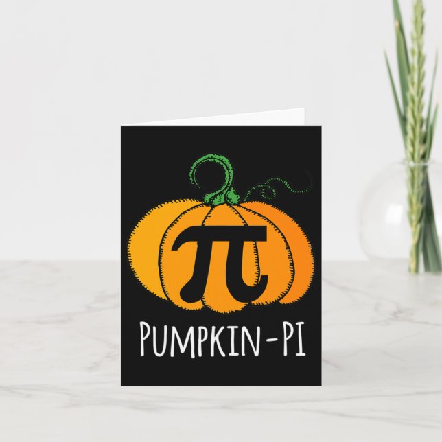 Cartão Diversão Pumpkin Pi Halloween Figurume Math Day Or (Frente)