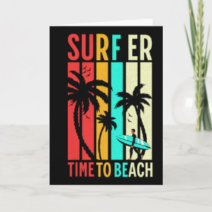 Cartão Diversão Retro Praia Surf Surfboard Antigo Surfist