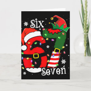 Cartão Diversão Seis Sete 67 Meme 6 7 Elfo Papai Noel Nat