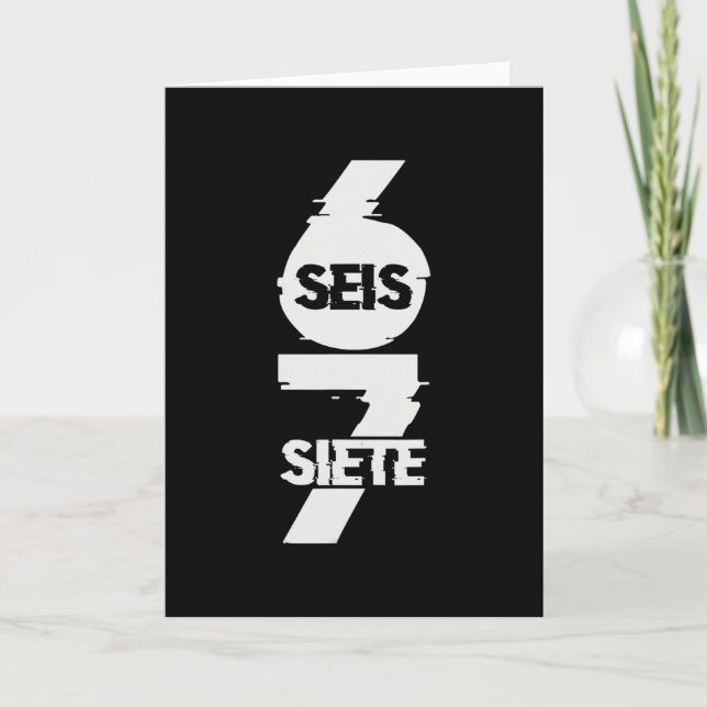Cartão Diversão Seis Sete Em Espanhol Seis Siete 67 Brain (Frente)