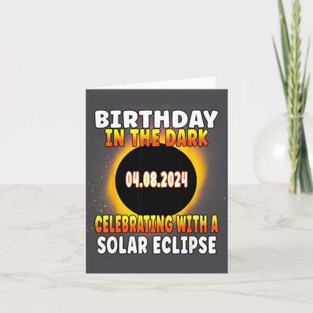 Cartão Diversão Total Eclipse Solar Celebração de Anivers (Frente)