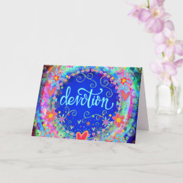 Cartão Diversão Whimsical Azul Azul Bonito Devoção