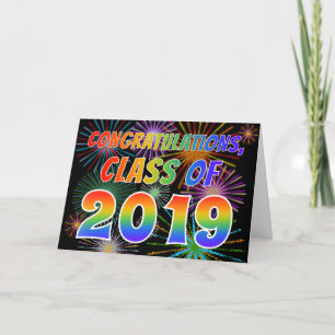 Cartão Diversos "PARABÉNS, CLASSE DE 2019" (Fireworks)