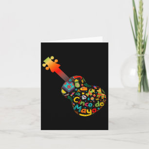 Cartão Divertida Festa de Guitarra Cinco De Mayo Mexicana