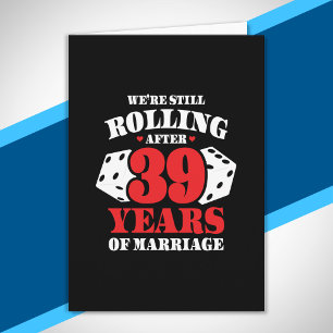 Cartão Divertido 39º Aniversário Casais Casados 39 Anos