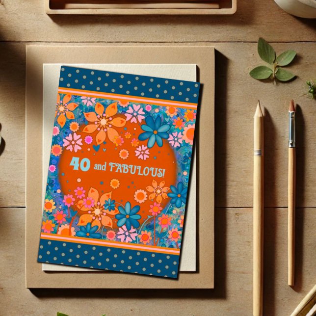 Cartão Divertido 40 Fabulosa Idade Personalizada Nociva e (Criador carregado)