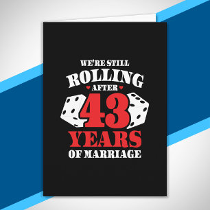 Cartão Divertido 43º Aniversário Casais Casados 43 Anos