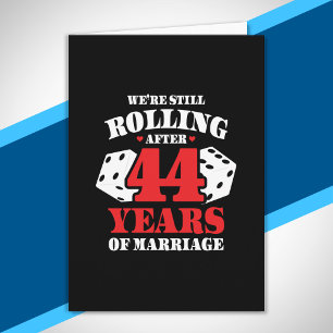 Cartão Divertido 44º Aniversário Casais Casados 44 Anos