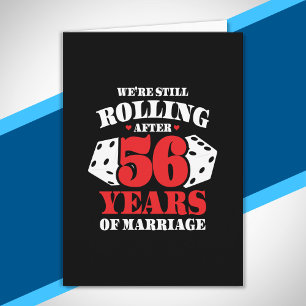 Cartão Divertido 56º Aniversário Casais Casados 56 Anos