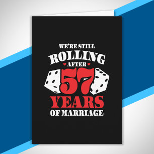 Cartão Divertido 57º Aniversário Casais Casados 57 Anos