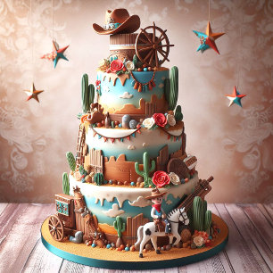 CARTÃO DIVERTIDO ANIVERSÁRIO DE CRIANÇA TEMPORADO OCIDENT