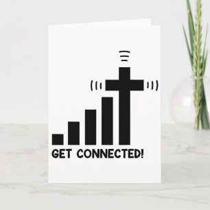 Cartão Divertido Conecte-se Jesus Cristo Fé Cristã Eu