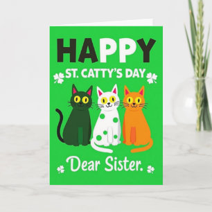 Cartão Divertido da Irmã do Gato de St Cattys