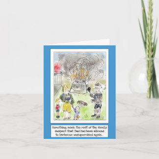 Cartão Divertido de Churrasco Culinário de Desenho