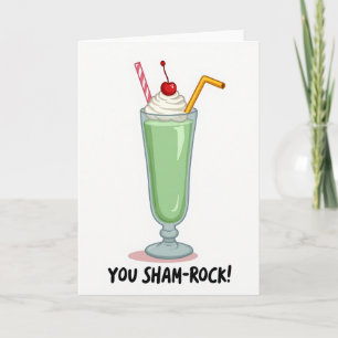 Cartão Divertido de Milkshake Shamrock