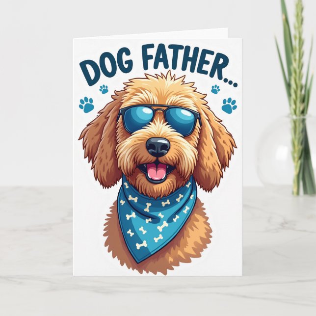 Cartão Divertido de Pai Canino (Frente)