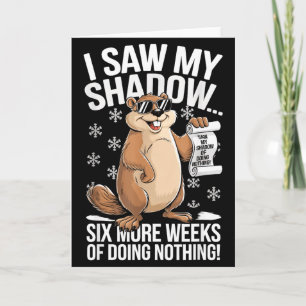 Cartão Divertido Dia do Groundhog Seis Semanas A Mais de 