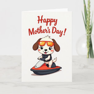 Cartão Divertido do Dia das Mães de Cachorro Legal