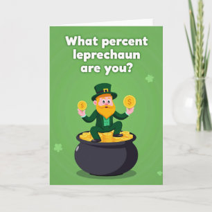 Cartão Divertido do Leprechaun de Moedas de Ouro