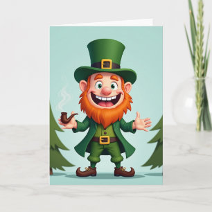 Cartão Divertido do Leprechaun Feliz