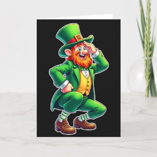 Cartão Divertido do Leprechaun Listrado