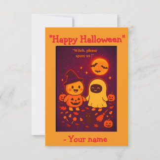 Cartão Divertido e Fofo de Halloween para Crianças