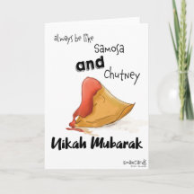 Cartão Divertido e Fofo de Nikah Mubarak