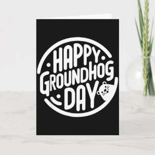 Cartão Divertido Feliz Dia do Groundhog 2 de Fevereiro Fe