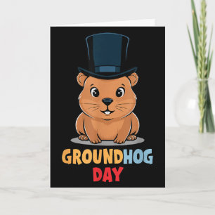 Cartão Divertido Feliz Dia do Groundhog 2 de Fevereiro Fé