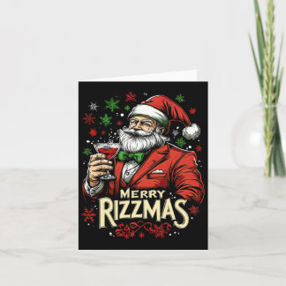 Cartão Divertido Feliz Rizzmas Papai Noel Natal