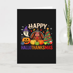 Cartão Divertido Halloween Dia de Ação de Graças Natal Fe