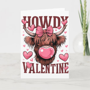 Cartão Divertido Howdy Namorado Vaca das Terras Altas Dia