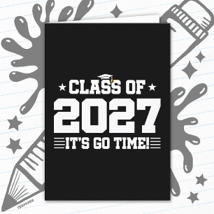 Cartão Divertido Legal Hora de Formatura Turma de 2027 Se