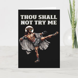 Cartão Divertido Muay Thai Senhor Jesus Boxe Tailandesa K