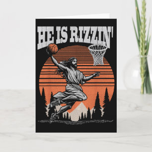 Cartão Divertido Retro Ele Está Rizzin Pascua Cristã Joga