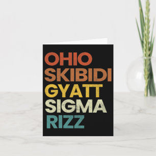 Cartão Divertido Rizzler Ohio Skibidi Gyatt Sigma Rizz -