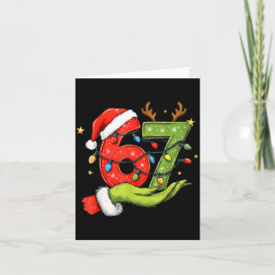 Cartão Divertido Seis Sete 67 Meme Papai Noel Natal Brain